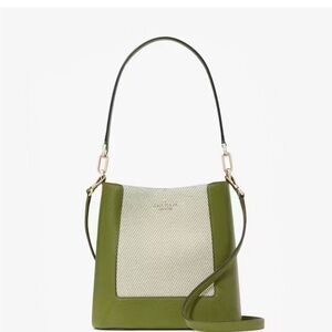 NWT Kate Spade Kelp Forest Lena Canvas Colorblock Bucket Bag